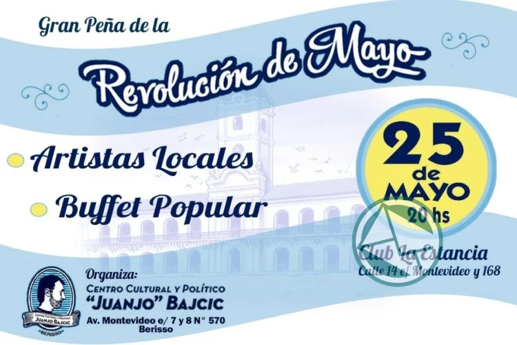 Peña de la Revolución de Mayo del Centro Cultural “Juanjo Bajcic” en el Club La Estancia