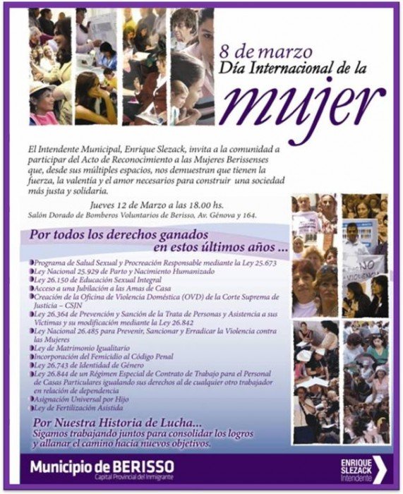 El acto homenaje a las mujeres en su día del Municipio de #Berisso será el jueves 12 image00310