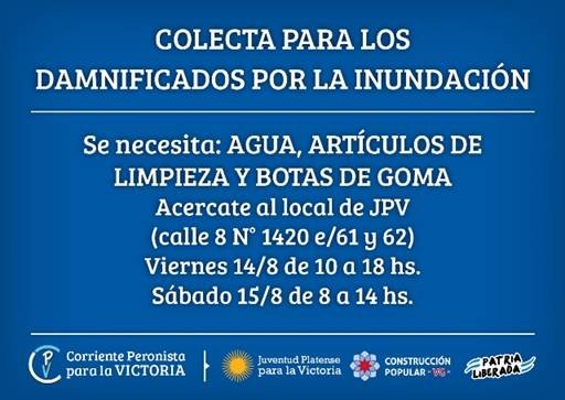 Colecta Para Inundados de la @CorrientePV de #LaPlata