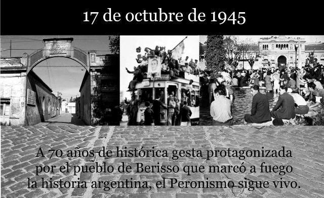 #Berisso #Km0delPeronismo: Conmemoración del 70º aniversario del 17 de octubre de 1945
