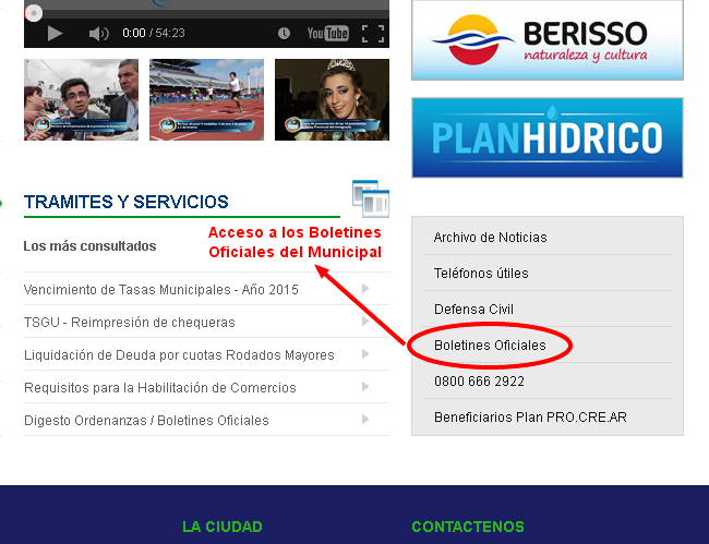 El Municipio de Berisso dispone online los Boletines Oficiales
