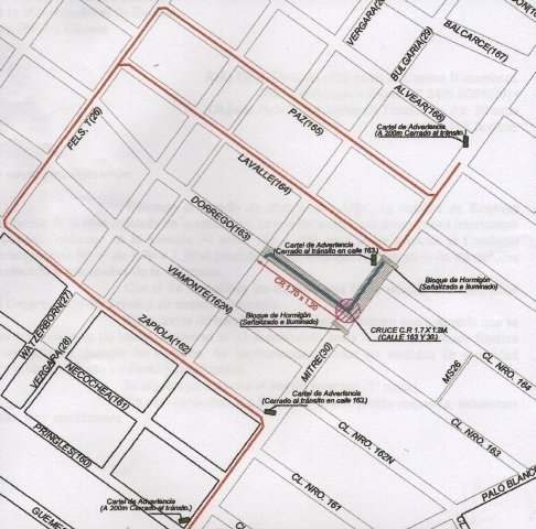 Desvío provisorio de tránsito por la calle 30 ("Mitre") Desvío provisorio de tránsito por la calle 30 ("Mitre")