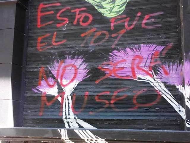 Pintadas amenazantes en un ex centro de detención clandestino