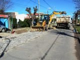 Obras de bacheos sobre la extensión de calle 26 de Berisso