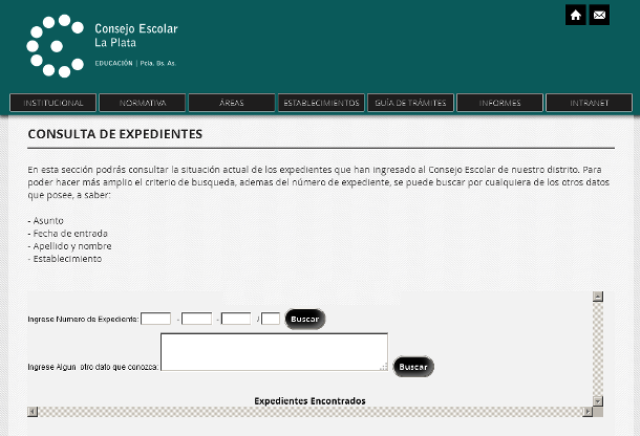 Desde la web del Consejo Escolar platense se puede consulta el estado de los expedientes