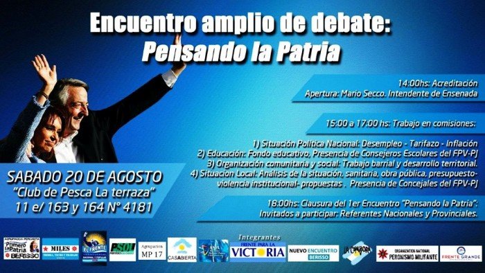 Primer Encuentro Amplio de Debate en Berisso ¨Pensando la Patria¨ Primer Encuentro Amplio de Debate en Berisso ¨Pensando la Patria¨