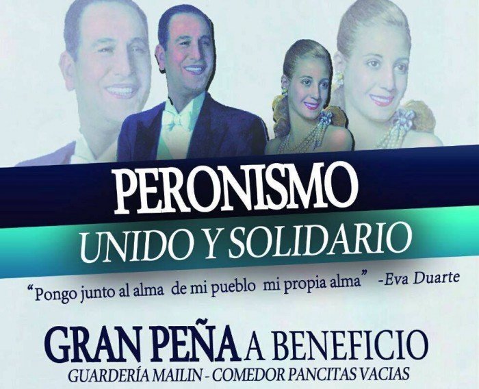 "Por un peronismo unido" realizan peña solidaria en Berisso