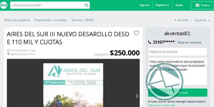 Advertencia a los vecinos por ofertas de ventas ilegales de terrenos en Berisso
