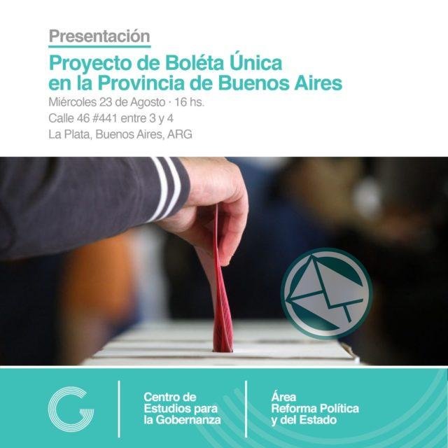 Presentación proyecto Boleta Única Provincia de Buenos Aires