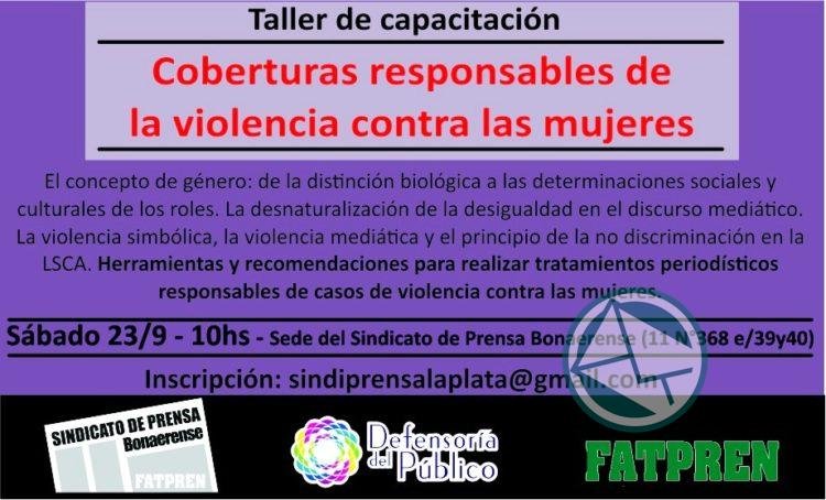 Taller sobre cobertura responsable de casos de violencia de género Taller sobre cobertura responsable de casos de violencia de género