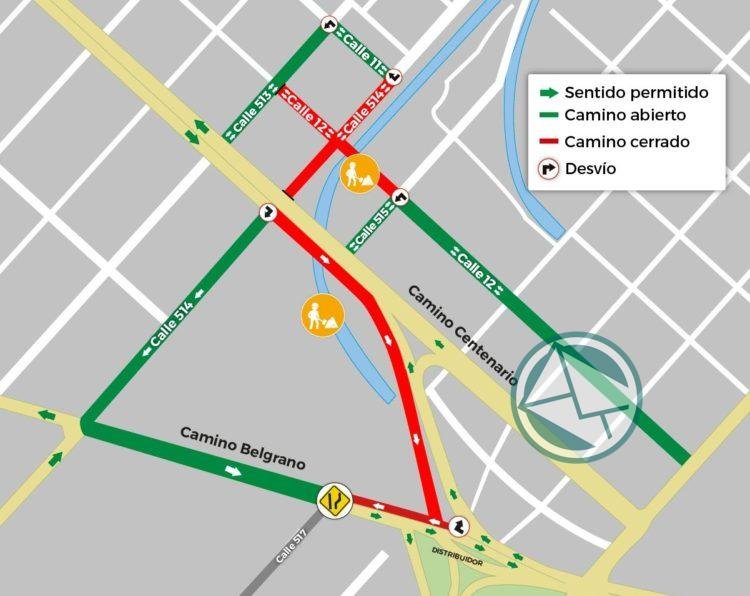 Desvíos del tránsito por obras hidráulicas en Ringuelet