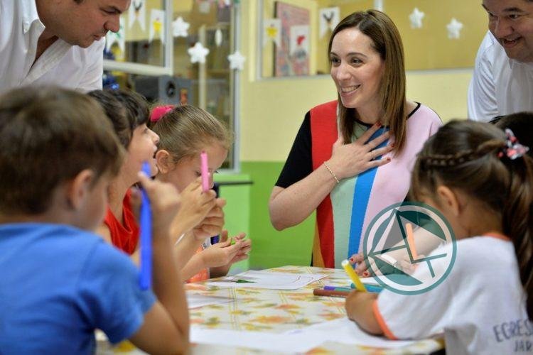 María Eugenia Vidal visitó la guardería municipal "Evita"