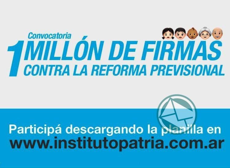 El sector de Cagliardi también junta firmas en contra la Reforma Previsional
