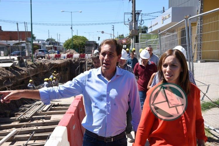 Vidal y Garro recorrieron las obras hidráulicas de avenida 143