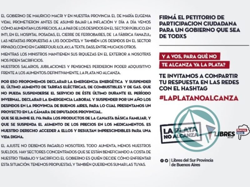 la plata no alcanza 2