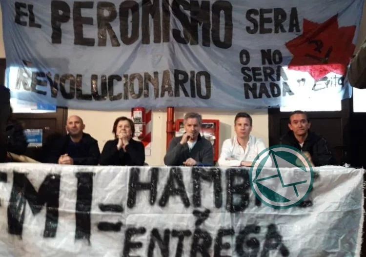 Plenario peronista bajo el lema “FMI igual a hambre y entrega”