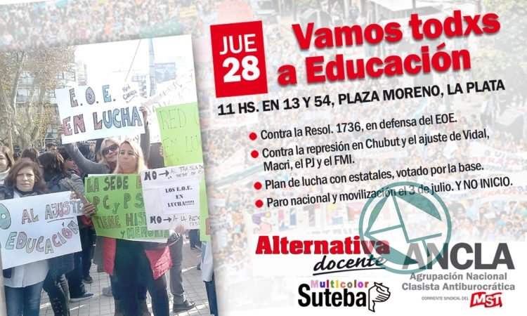 Movilización a Educación bonaerense de SUTEBA Multicolor