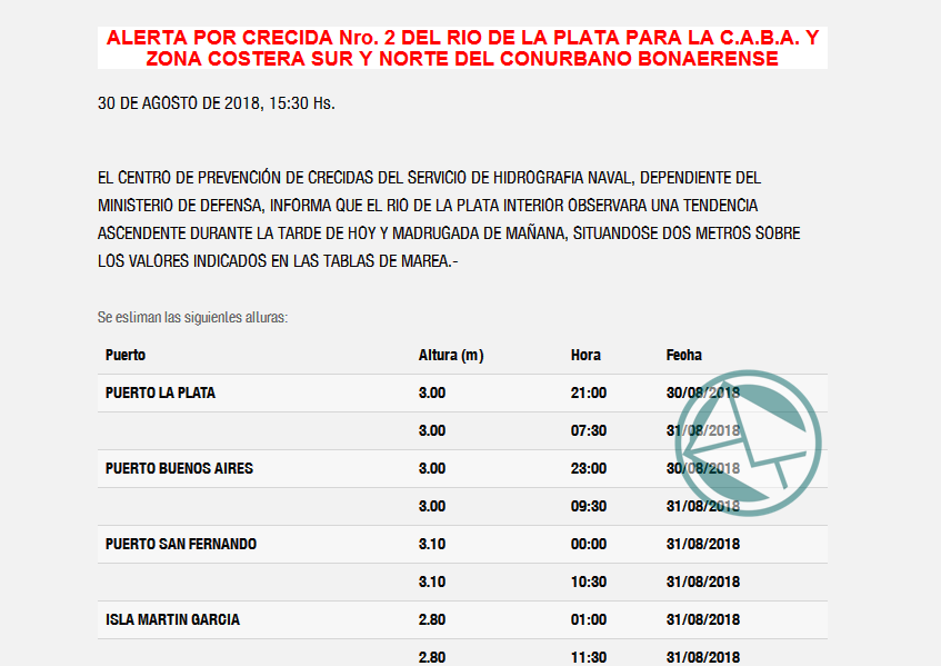 Pronóstico de crecida del río de La Plata Pronóstico de crecida del río de La Plata