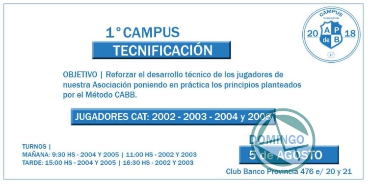 Llega el primer Campus de Tecnificación de Asociación Platense de Básquet