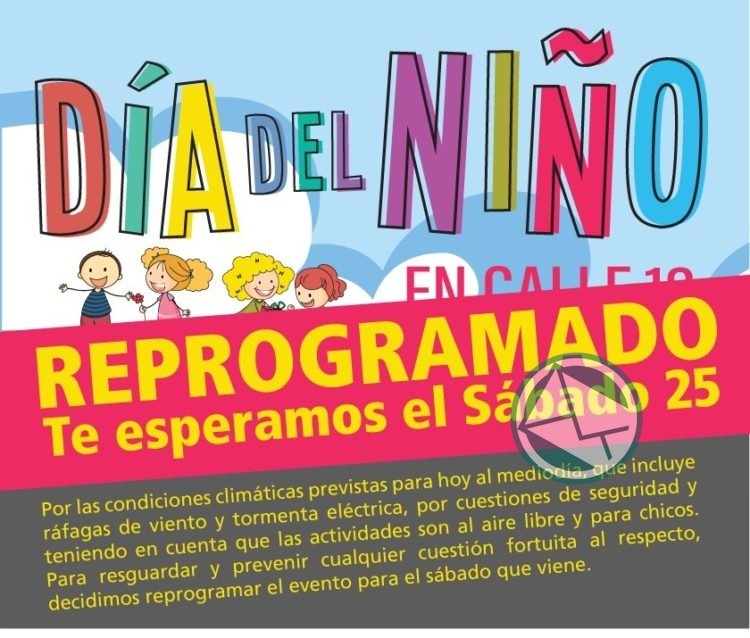Se reprogramó los Festejos del Día del Niño en calle 12