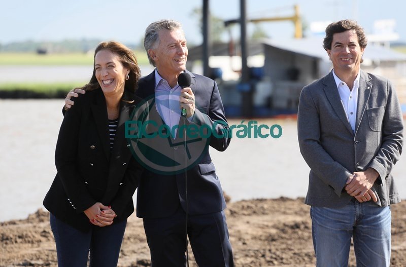 Macri acompañó a Vidal en obras sobre el río Salado