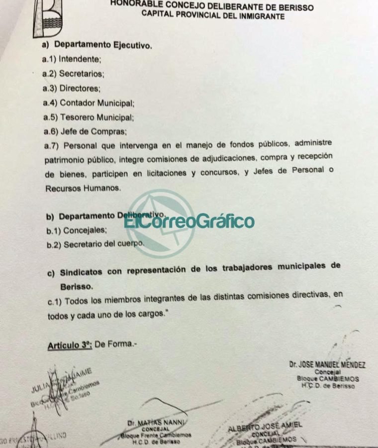 Troyecto de Ordenanza DDJJ Sindicalistas Municipales de Berisso Cambiemos 03
