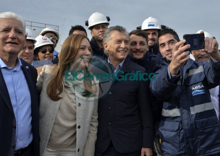 Macri y Vidal en la Planta Potabilizadora en Punta Lara 1