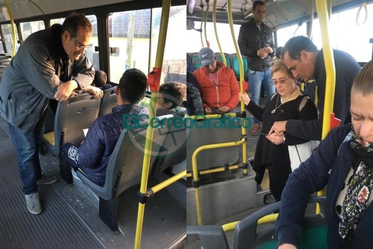 Escudero viajó en colectivo haciendo campaña de su precandidatura