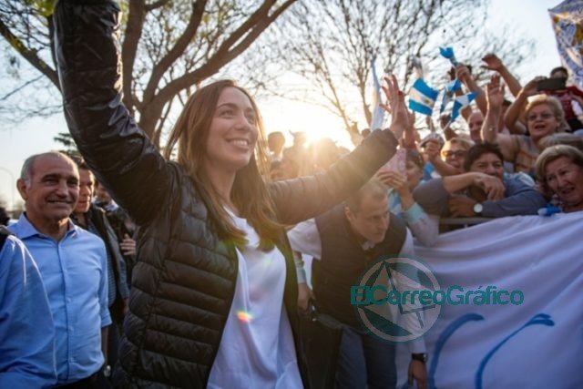 Vidal y Macri en la marcha del #SíSePuede en Junín