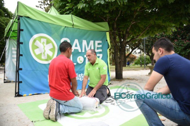“El SAME en tu Plaza”: Hasta el viernes 15, realizan cursos de RCP y primeros auxilios en Plaza San Martín