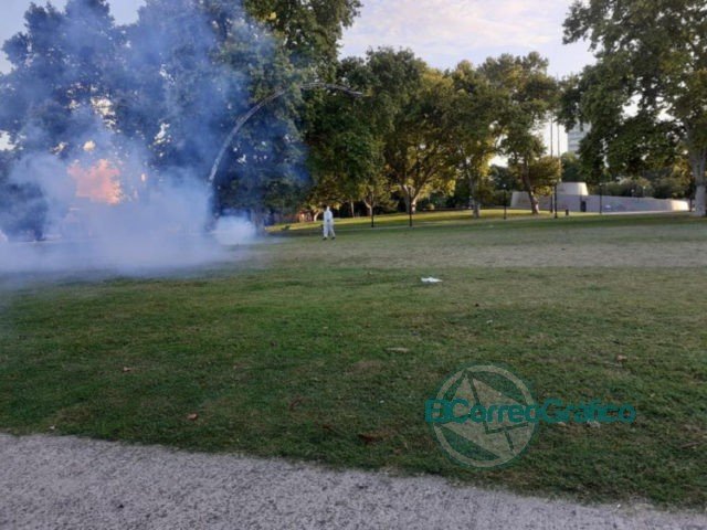 Tareas de fumigación y control de foco contra el dengue