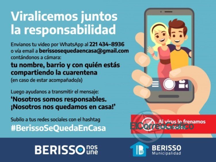 El Municipio lanzó la campaña “Berisso se queda en Casa”