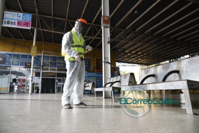 Coronavirus: Desinfección en vías peatonales, cajeros automáticos y paradas de micros Coronavirus: Desinfección en vías peatonales, cajeros automáticos y paradas de micros