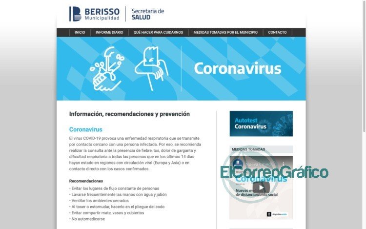 El Municipio de Berisso desmiente información falsa sobre caso de coronavirus