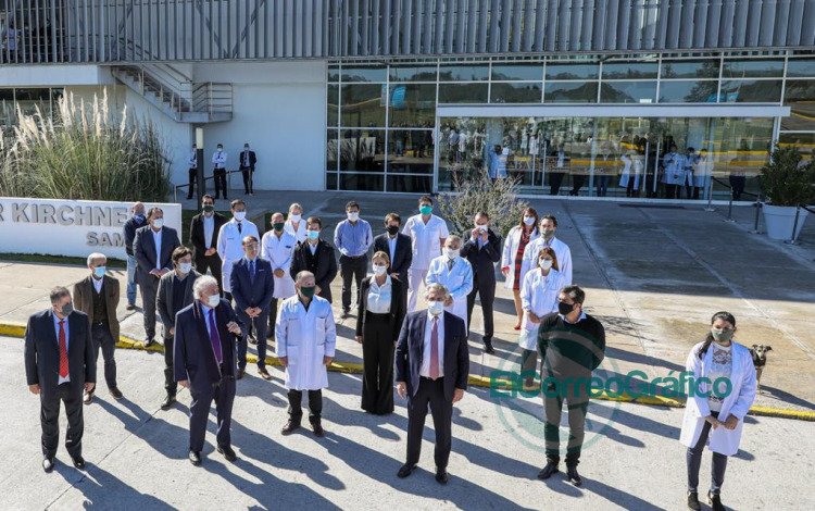 Fernández en la puesta en marcha de un hospital en Esteban Echeverría
