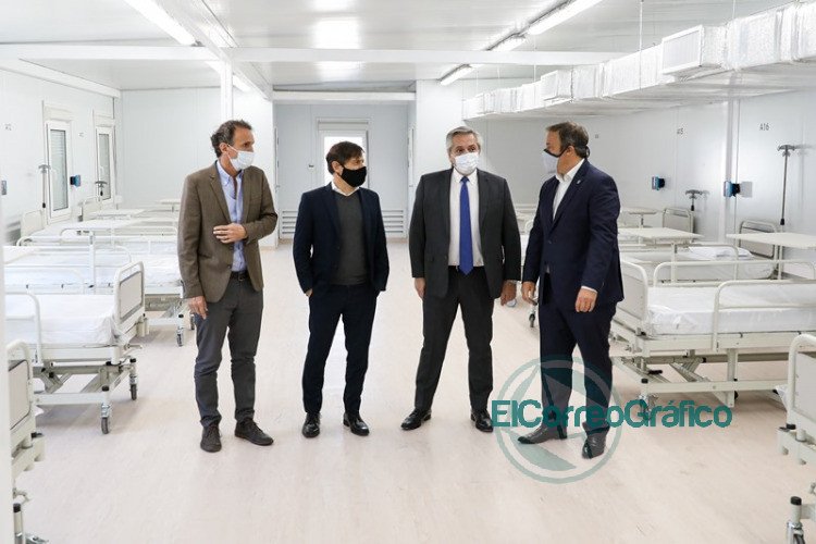Kicillof acompañó al Presidente en su visita al nuevo Hospital Modular de Almirante Brown