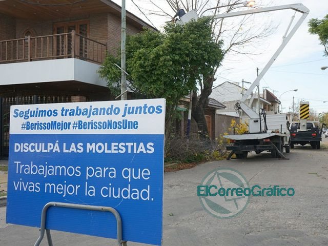 Poda de árboles en barrios de Berisso