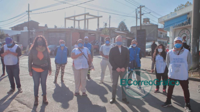 Sabbatella y Espinoza en el operativo de detección y prevención de COVID-19 Sabbatella y Espinoza en el operativo de detección y prevención de COVID-19