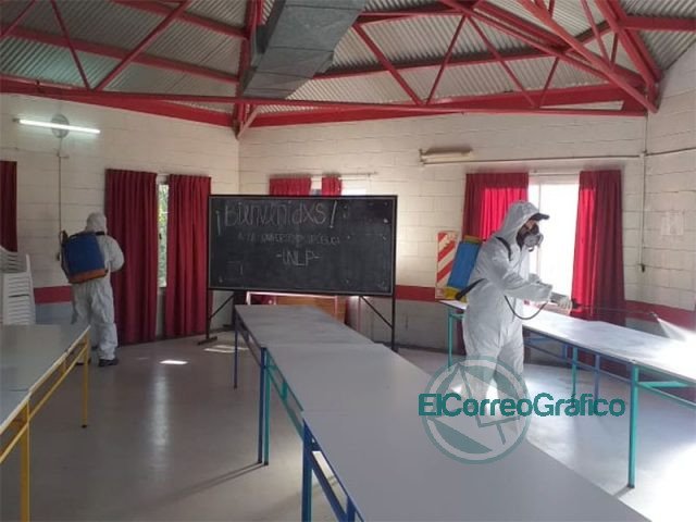 Desinfección es distintos espacios de Berisso