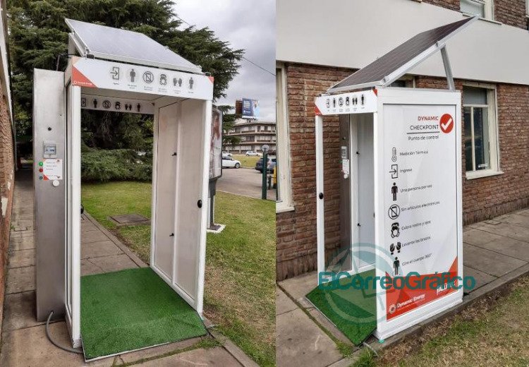 "Dynamic Checkpoint": la primera cabina desinfectante con energía solar, medición térmica y control facial