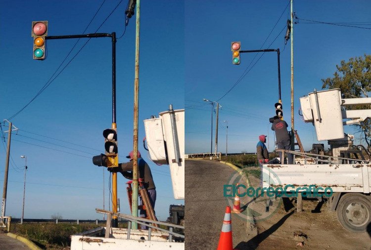 Instalan semáforos en Avenida Juan Domingo Perón y 30 que recién el lunes estará funcional
