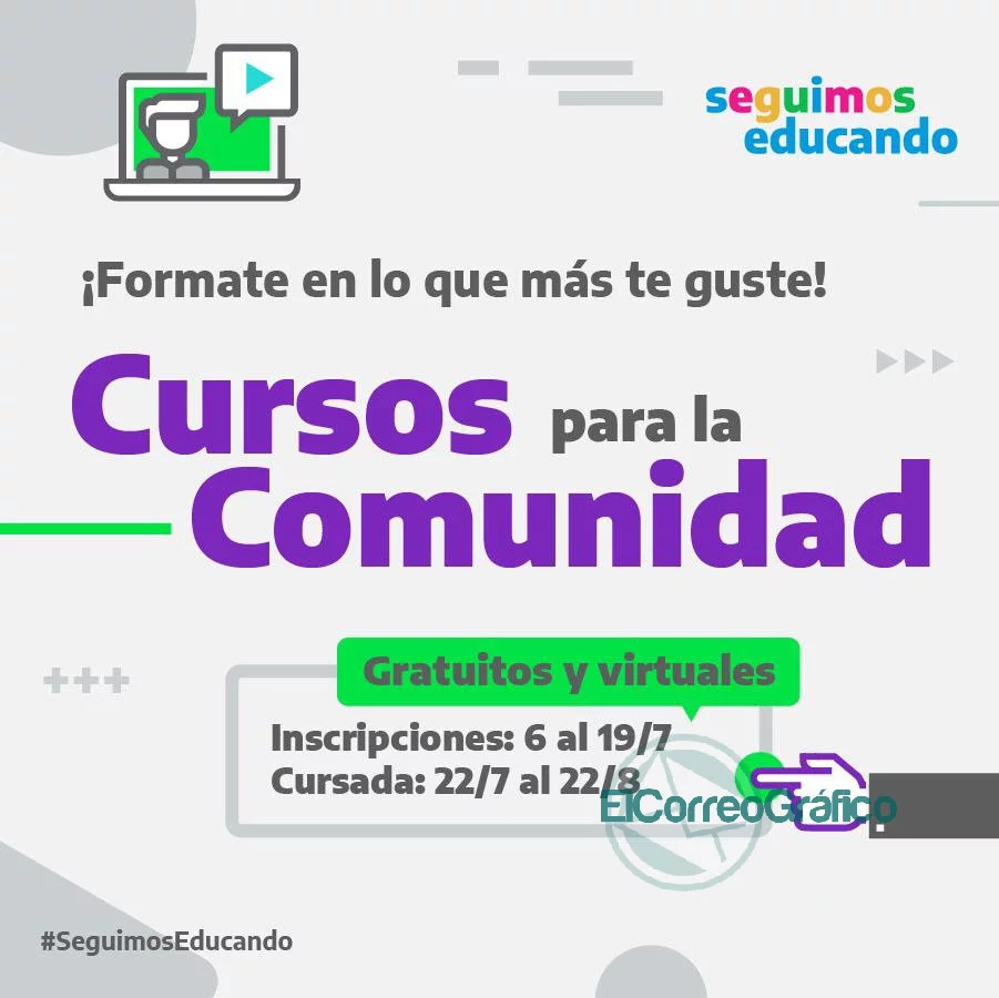 Seguimos Educando: se abre la inscripción a 20 Cursos para la Comunidad