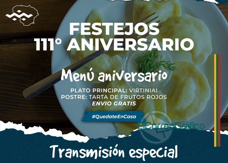 “Nemunas” festejará su 111° aniversario con propuesta gastronómica y transmisión en vivo