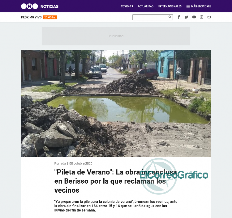 Tras las quejas de los vecinos en los medios, Cagliardi tapó “la pileta de verano”