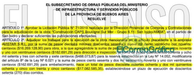 Cagliardi le ganó al ASPO: Su empresa familiar Avistar SRL ganó 67 millones como proveedor de Obra Pública Cagliardi le ganó al ASPO: Su empresa familiar Avistar SRL ganó 67 millones como proveedor de Obra Pública