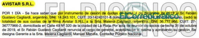 Cagliardi le ganó al ASPO: Su empresa familiar Avistar SRL ganó 67 millones como proveedor de Obra Pública Cagliardi le ganó al ASPO: Su empresa familiar Avistar SRL ganó 67 millones como proveedor de Obra Pública