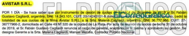 Cagliardi le ganó al ASPO: Su empresa familiar Avistar SRL ganó 67 millones como proveedor de Obra Pública