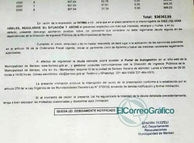 Cagliardi lanzó un Plan para saldar deudas mientras envía intimaciones para que paguen