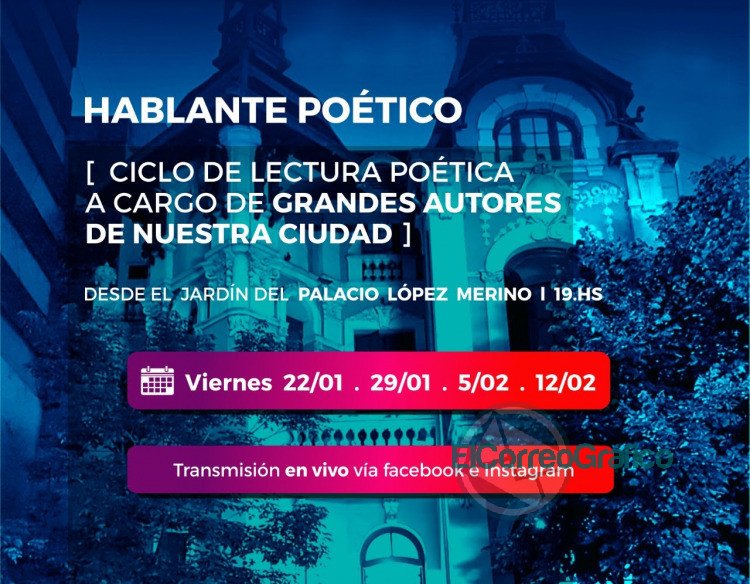Ciclo de lectura poetica online en el Palacio Lopez Merino