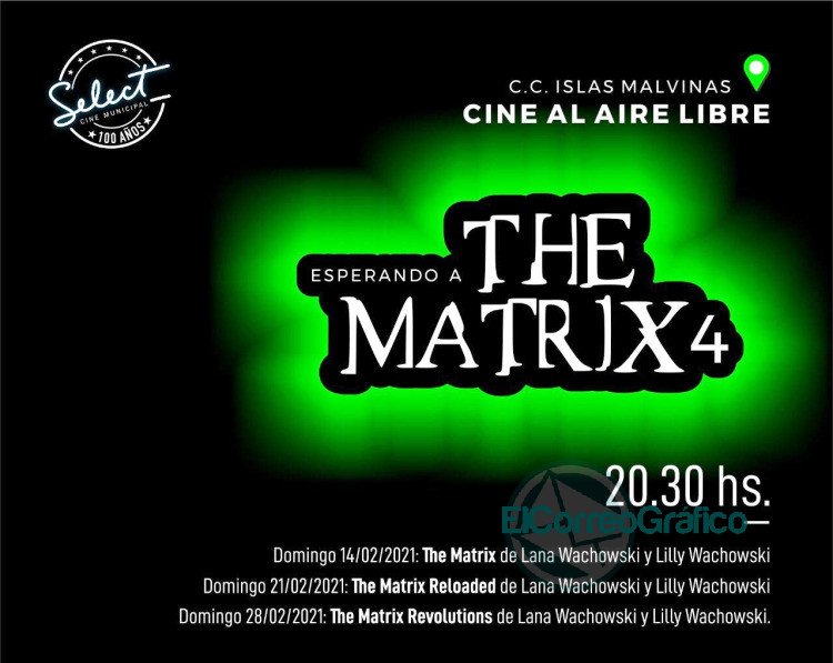 Con entrada gratuita proyectaran la trilogia de peliculas Matrix
